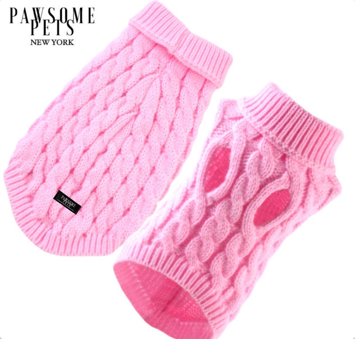 DOG & CAT *PINK* EXTRA WARM KNIT SWEATER
